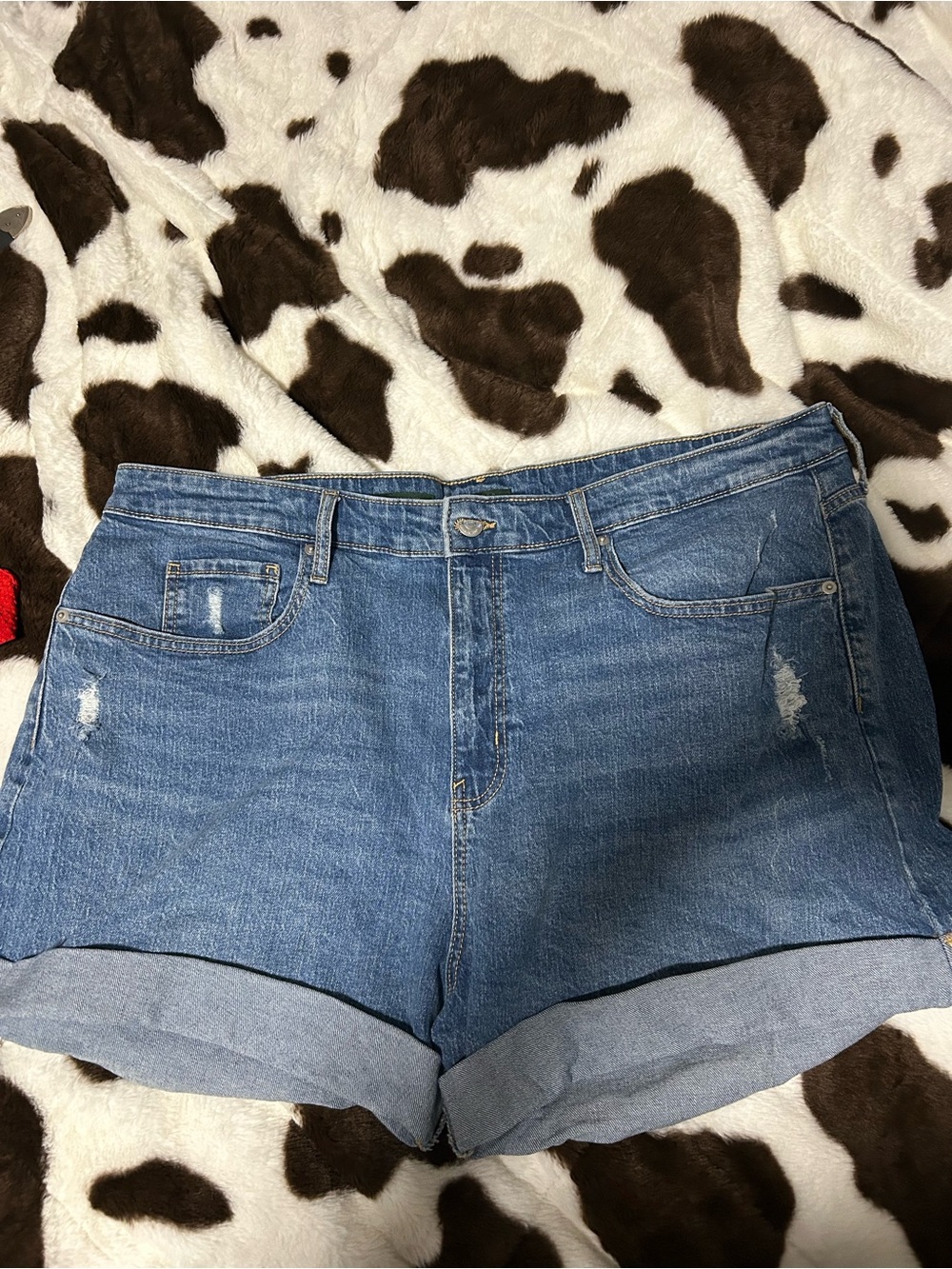 wild fable Blue Rolled‑Hem Denim Shorts